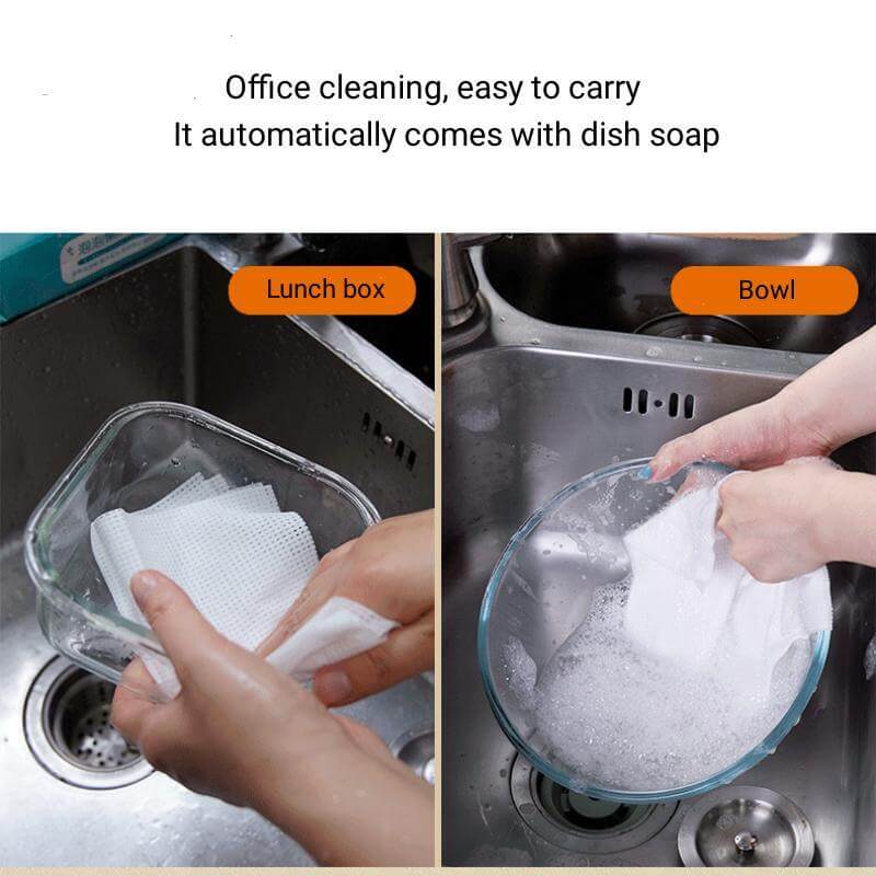 Fothere 40-100pcs Disposable Kitchen Towels with Cleaner  20*20cm(7.9''*7.9'') Wash Cloths with Cleaner 12*28cm(4.73*11.03) Dish  Towels Office Lunch